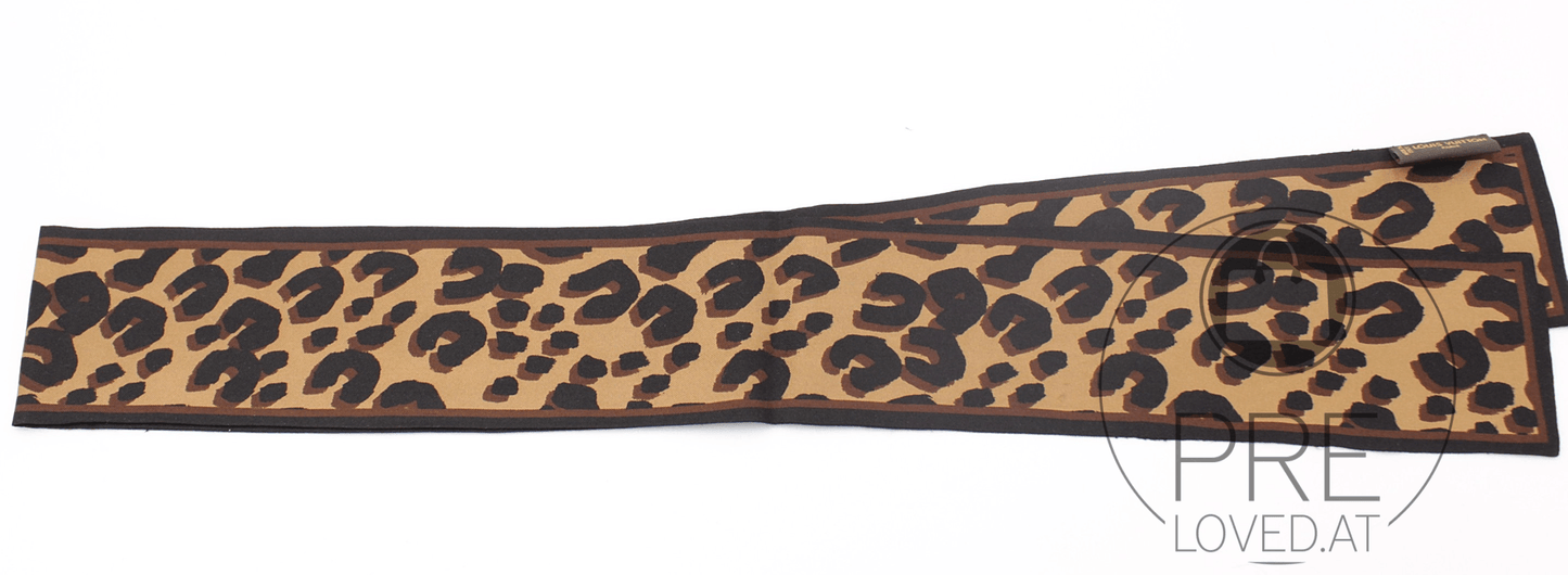 Leopard Bandeau Braun/Marron Seidentuch Twilly - Pre-Loved