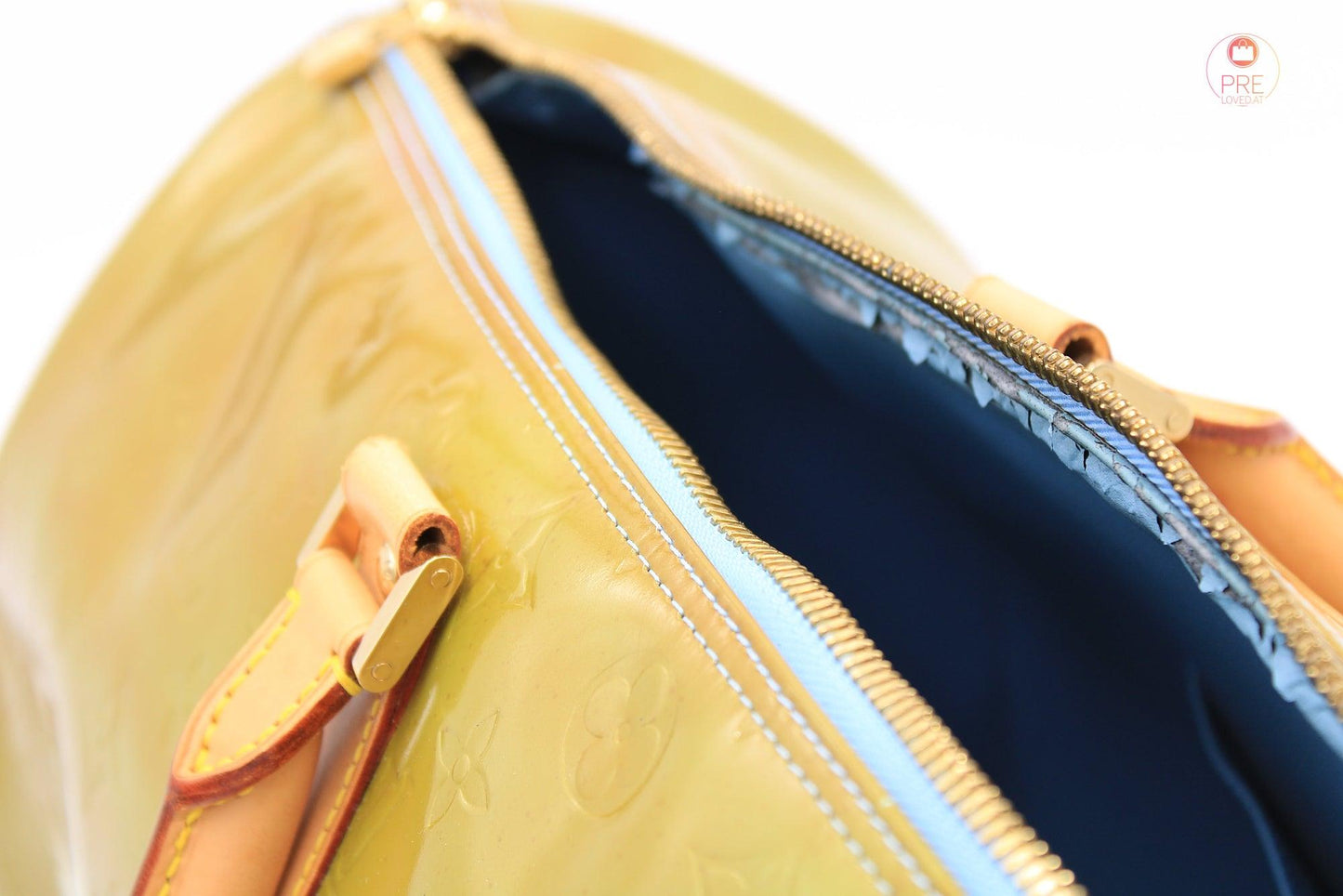 Keepall 45 Monogram Vernis Mercer Gelb - Pre-Loved.at
