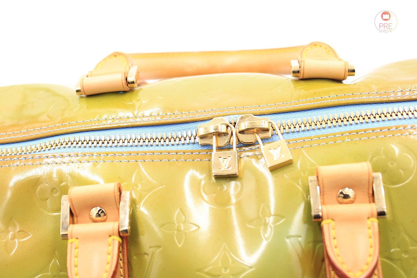 Keepall 45 Monogram Vernis Mercer Gelb - Pre-Loved.at