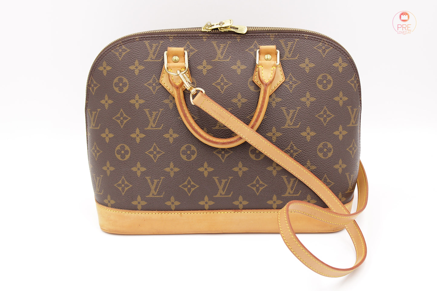 Alma PM Monogram Canvas mit Vachetta Gurt