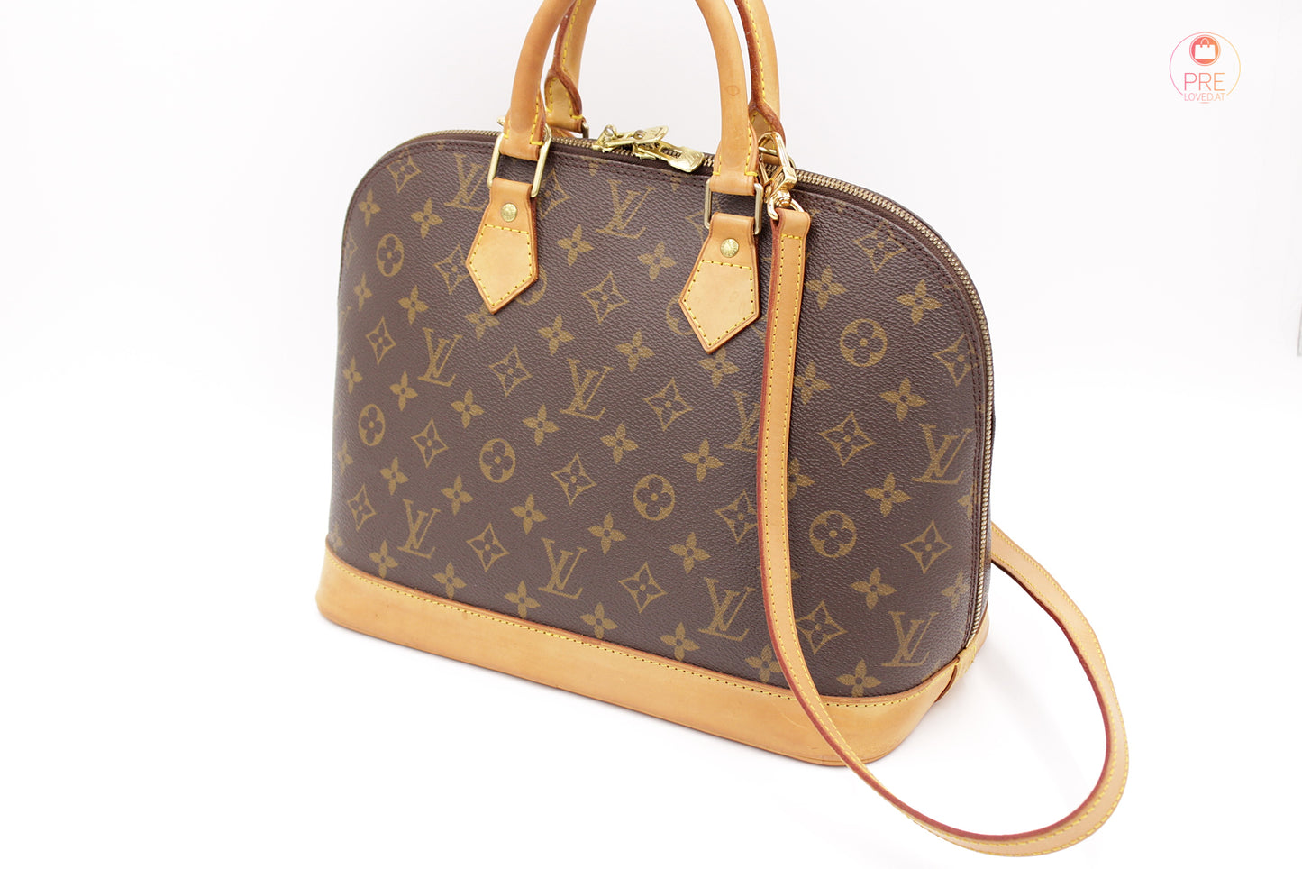 Alma PM Monogram Canvas mit Vachetta Gurt