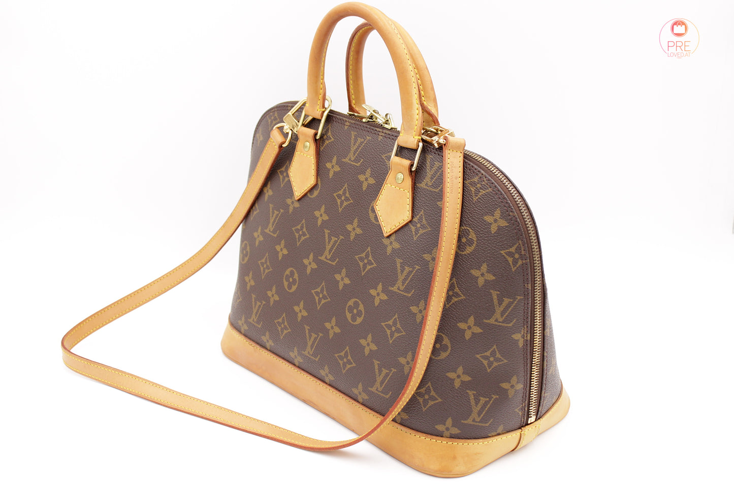 Alma PM Monogram Canvas mit Vachetta Gurt