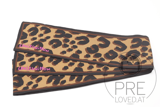 Leopard Bandeau Braun/Marron Seidentuch Twilly - Pre-Loved